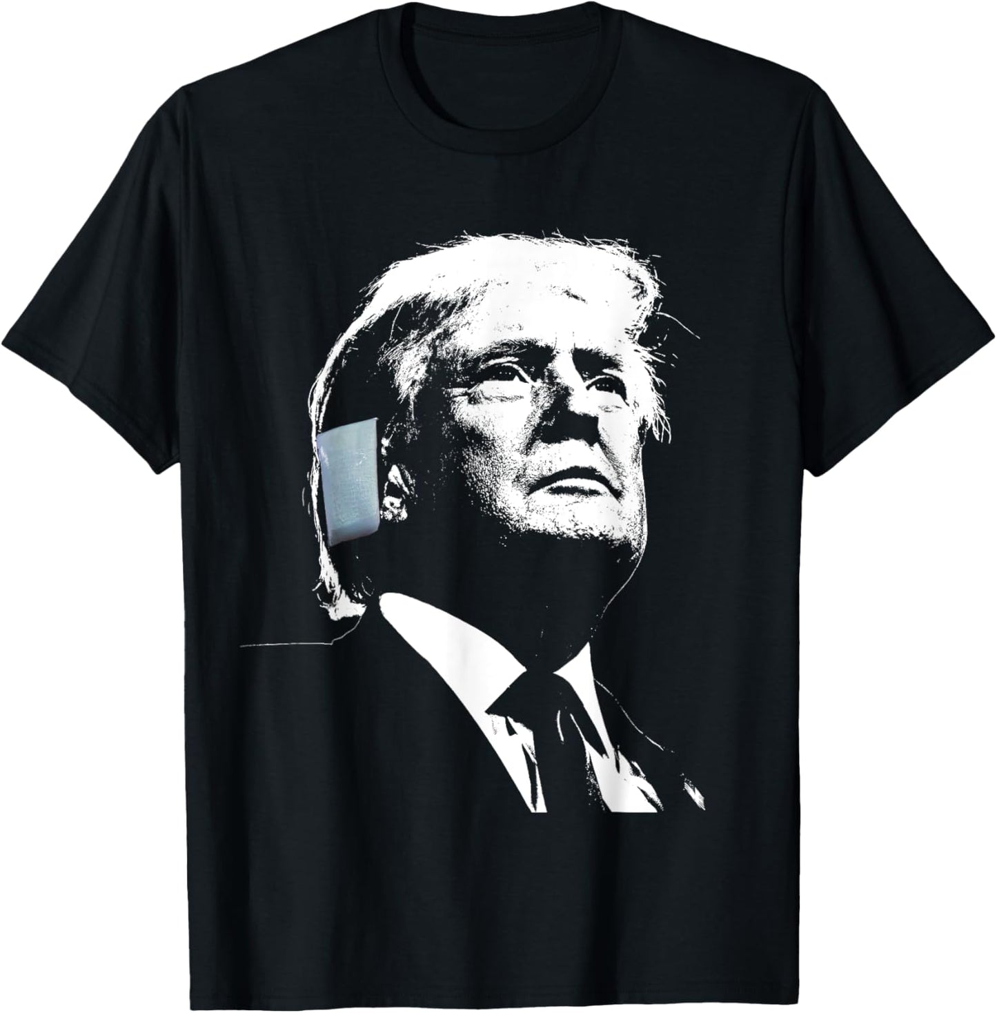Donald Trump 2024 Ear Bandage Shot at Election Rally America T-Shirt - T-Shirt | Black
