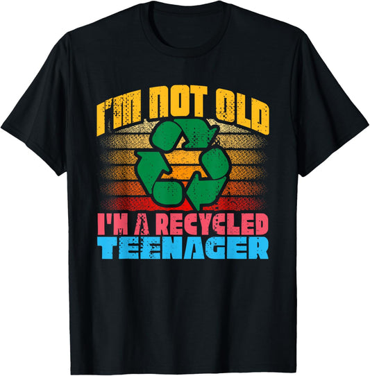 Recycled Teenager Retro T-Shirt - T-Shirt | Black