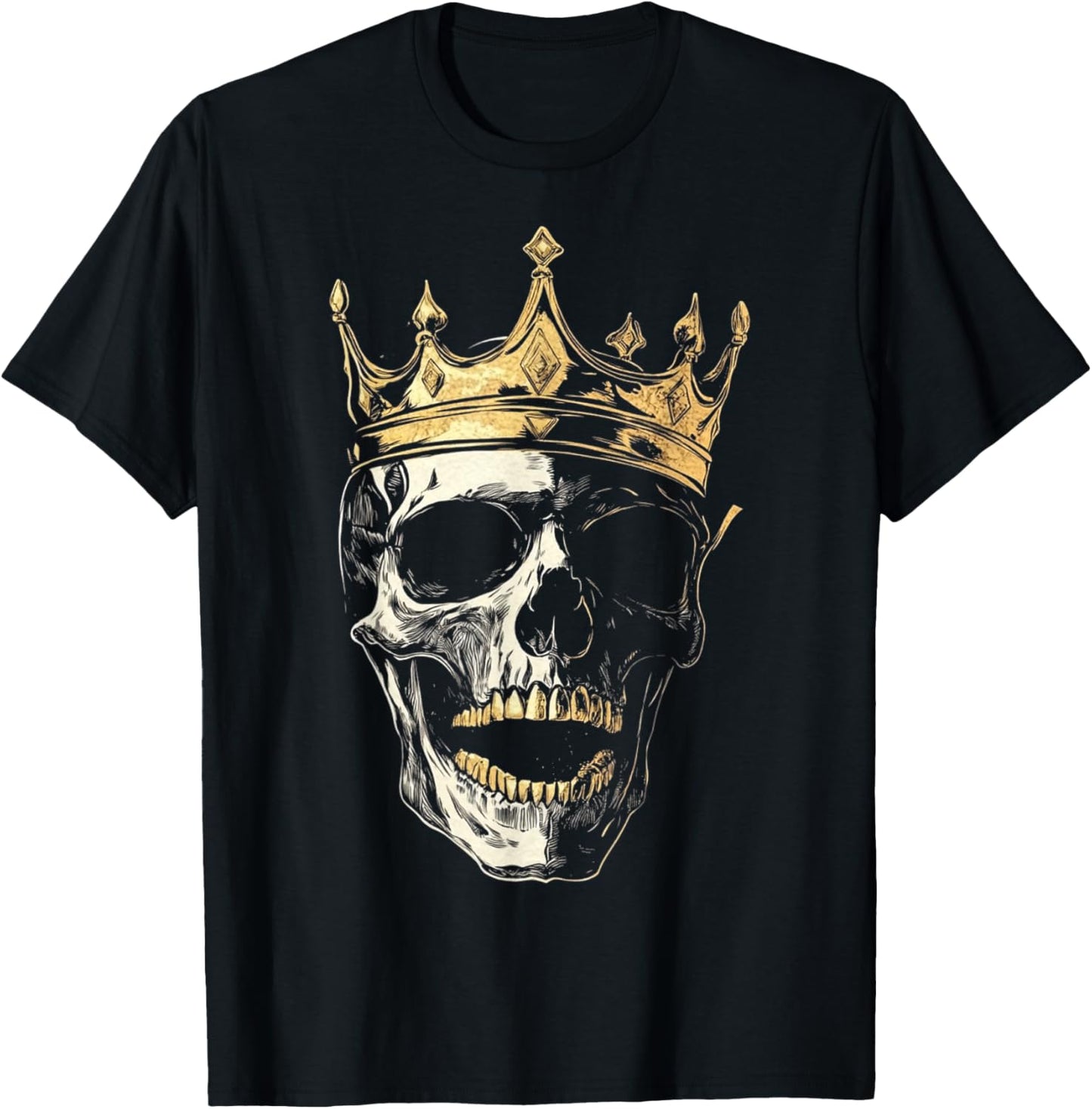 Design With A Skeleton Head On It King T-Shirt - T-Shirt | Black