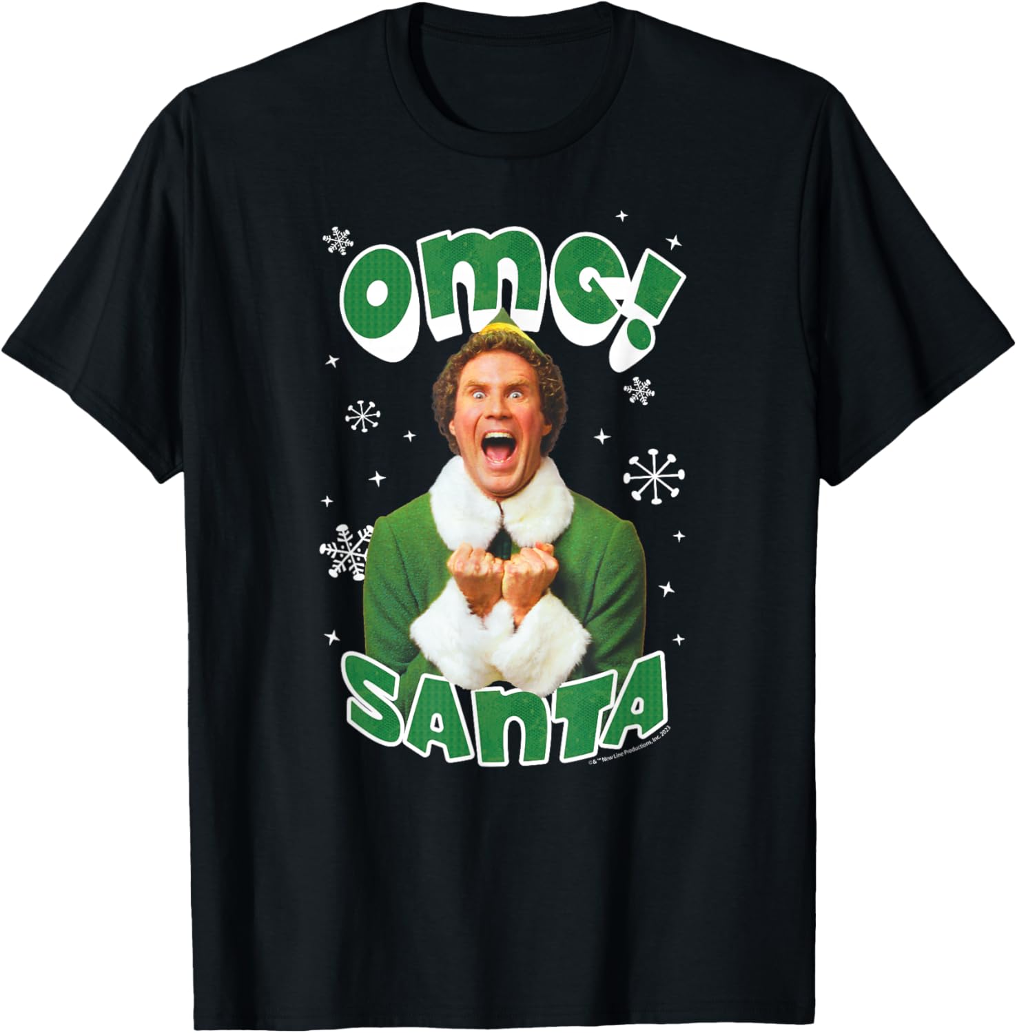 Elf - OMG Santa Elf T-Shirt - T-Shirt | Black
