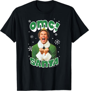 Elf - OMG Santa Elf T-Shirt - T-Shirt | Black