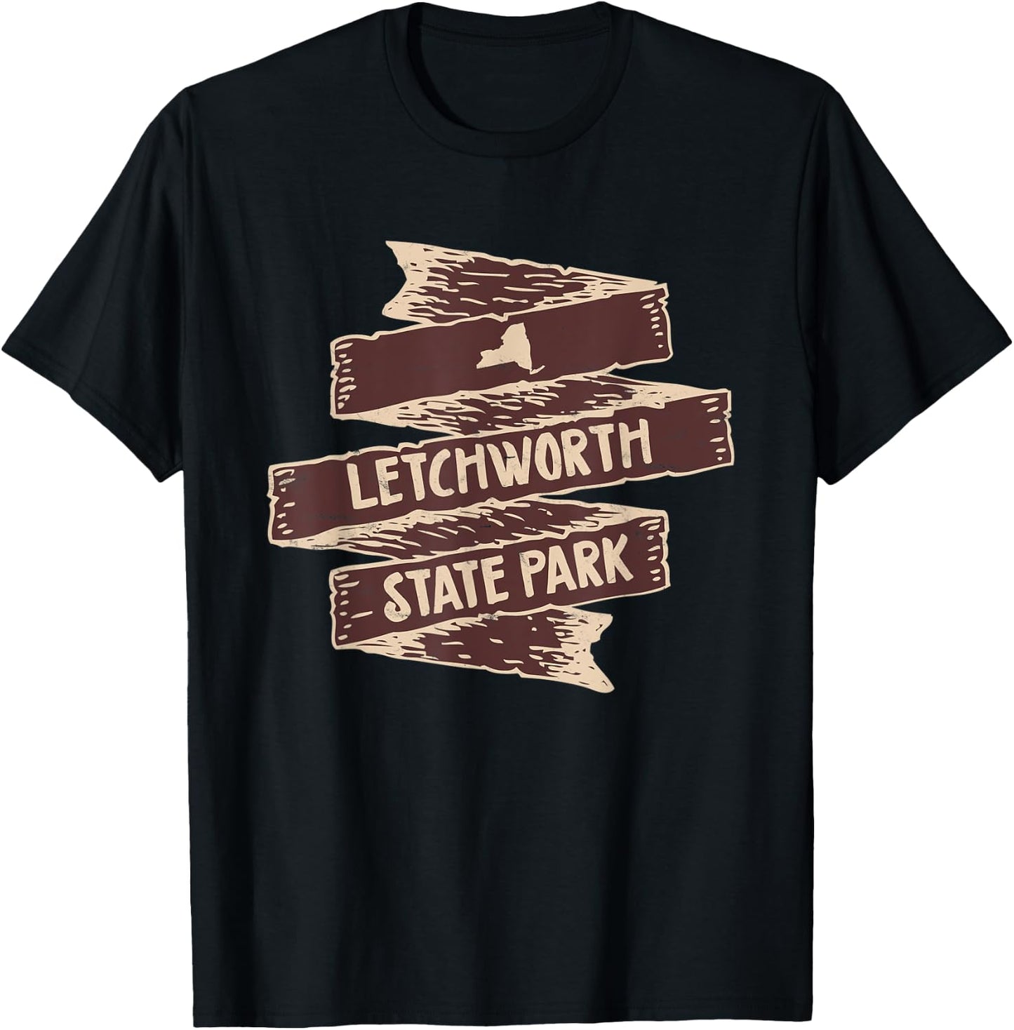 Letchworth State Park New York Genessee River NY Waterfalls T-Shirt - T-Shirt | Black
