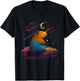 Capybara Moon Space Retro Water Hog Chiguire Guinea Pig T-Shirt - T-Shirt | Black