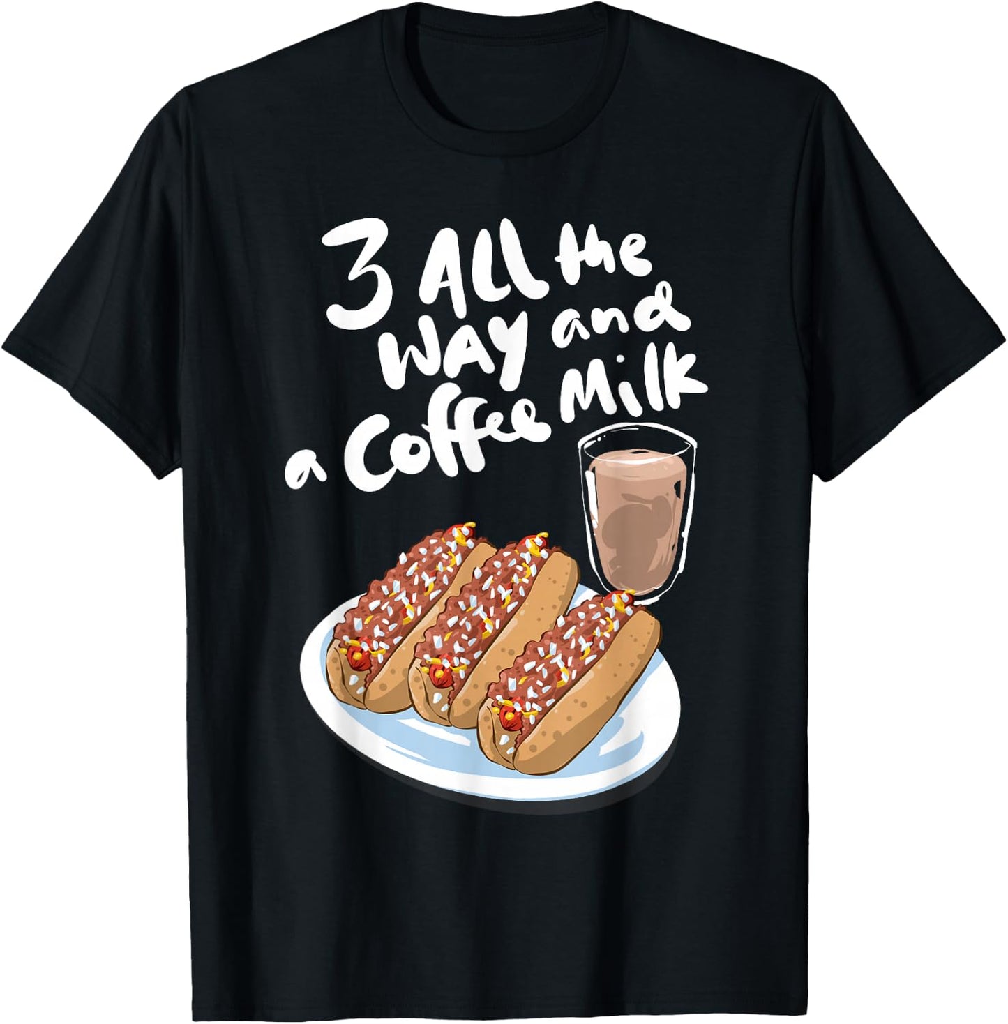 Funny Hot Weiner T Shirt Coffee Milk Rhode Island Lover Gift T-Shirt - T-Shirt | Black