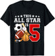 Kids 5 Year Old Sports Star Birthday Party All Sport 5th Gift T-Shirt - T-Shirt | Black