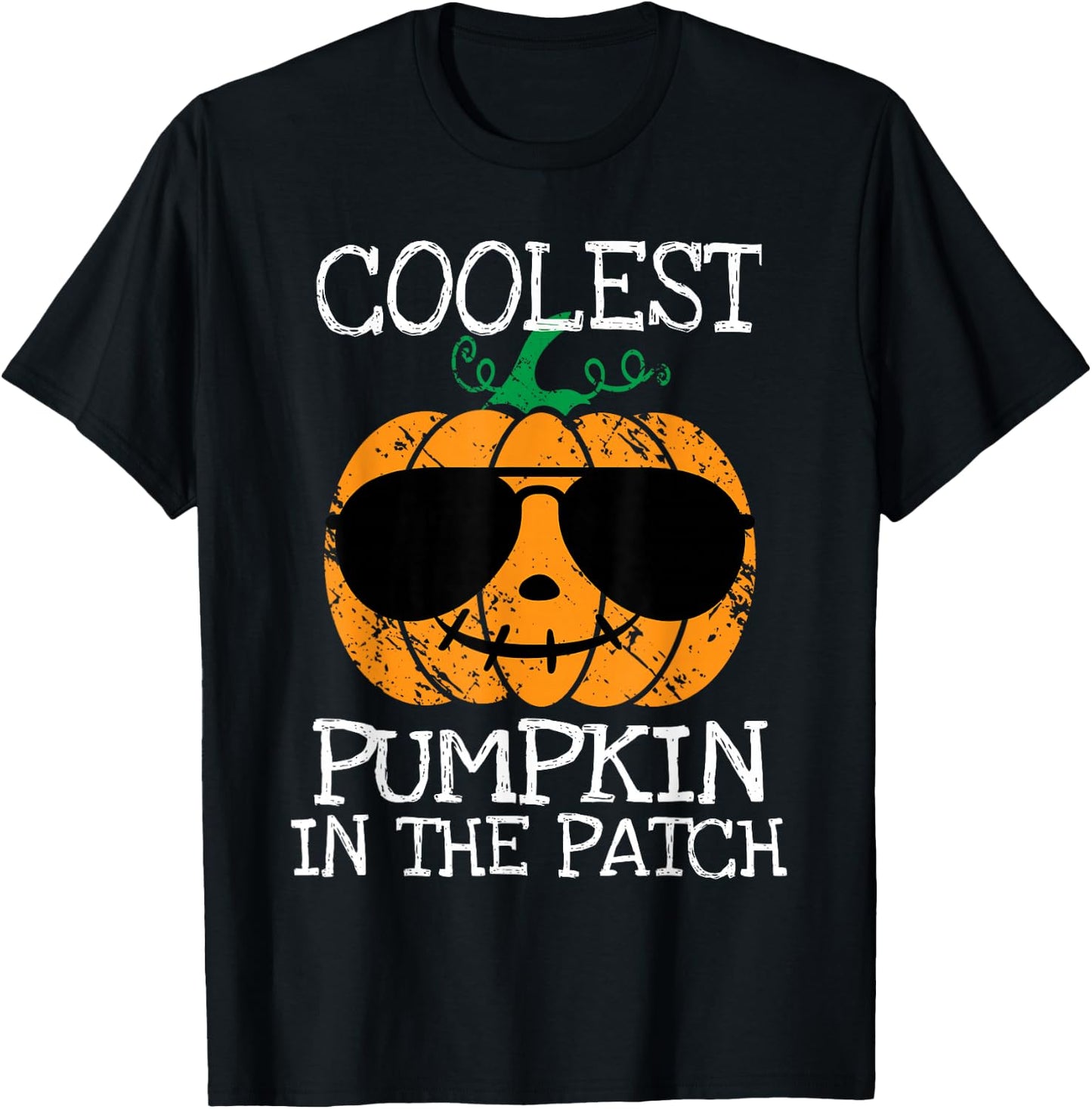 Kids Coolest Pumpkin In The Patch Halloween Boys Girls Teens T-Shirt - T-Shirt | Black