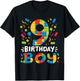 Kids 9 Years Old Building Blocks Builder 9th Birthday Boys T-Shirt - T-Shirt | Black