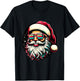Retro Santa Face Sunglasses Christmas Holiday Xmas Men Women T-Shirt - T-Shirt | Black