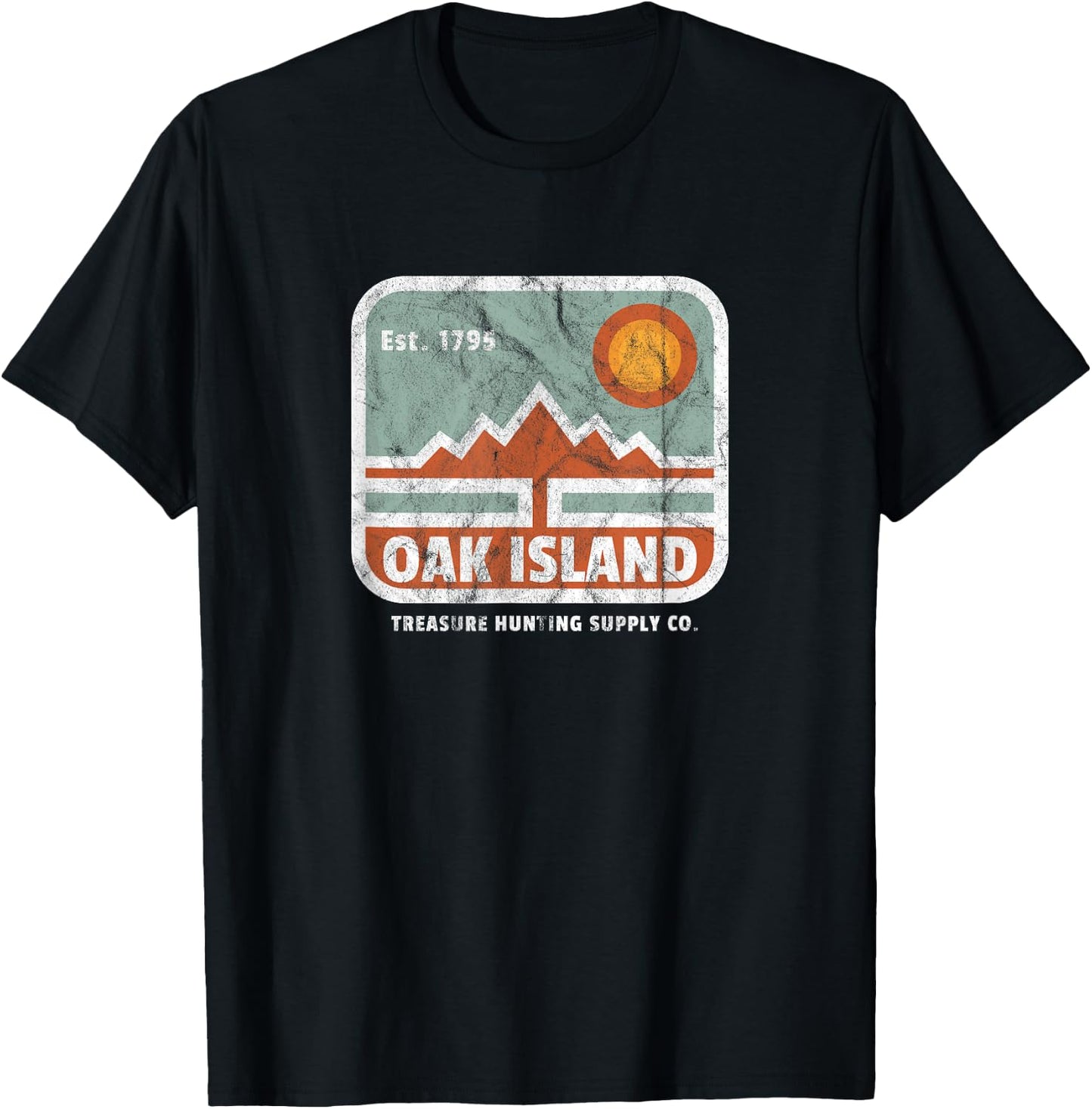 Oak Island Treasure Hunt Supply Vintage 1795 Map Myster T-Shirt - T-Shirt | Black