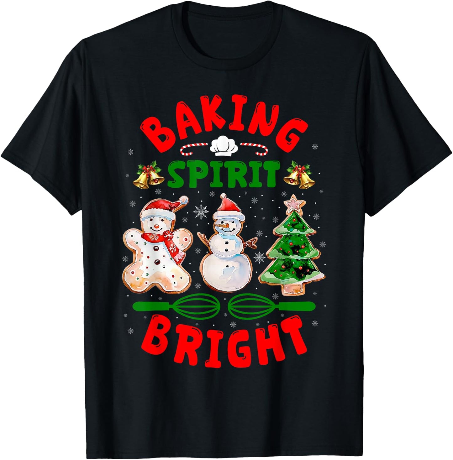 Baking Spirit Bright Donut Christmas Tree Xmas Cookie Kids T-Shirt - T-Shirt | Black