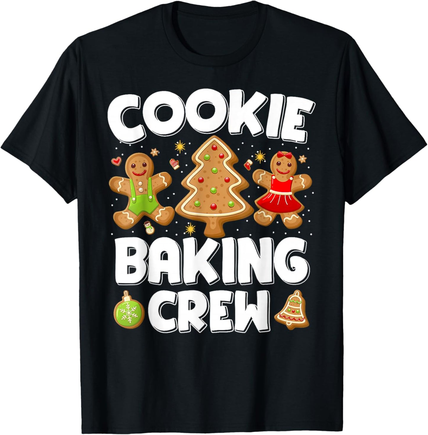 Cookie Baking Crew Christmas Gingerbread Team Squad Family T-Shirt - T-Shirt | Black