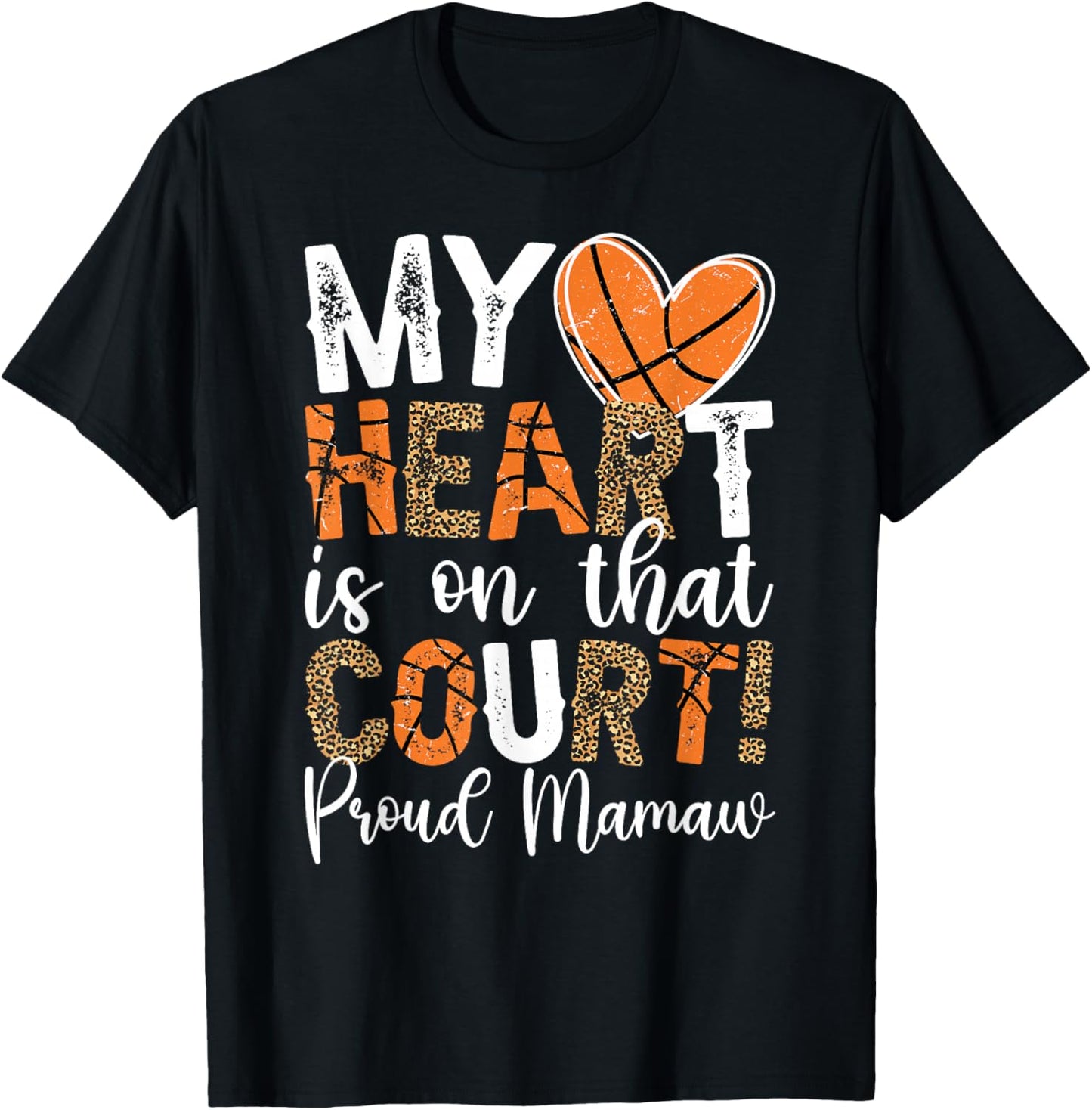 On That Court Basketball Mamaw Of A Basketball Player Mamaw T-Shirt - T-Shirt | Black