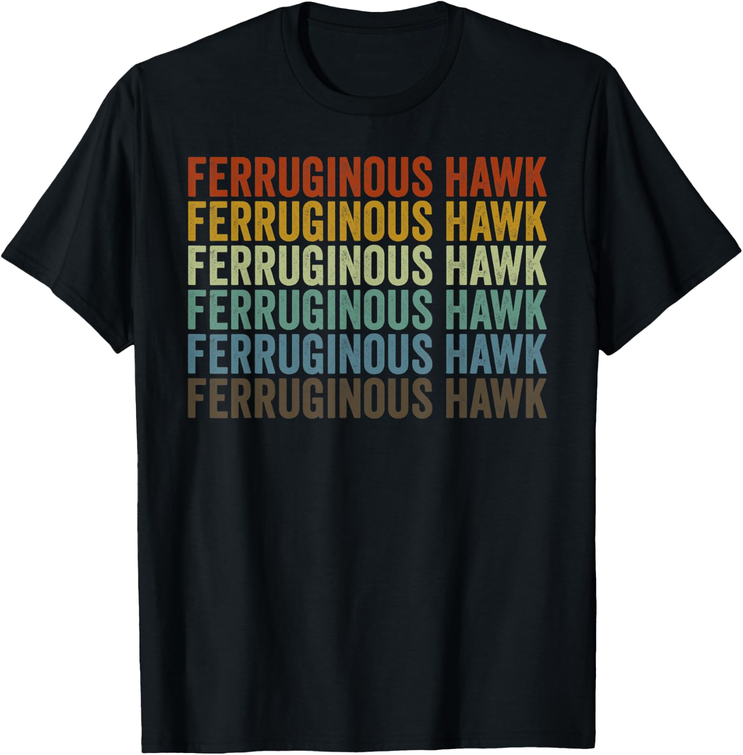 Ferruginous Hawk Retro T-Shirt - T-Shirt | Black