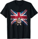 British Bulldog with grunge British Flag for British English T-Shirt - T-Shirt | Black