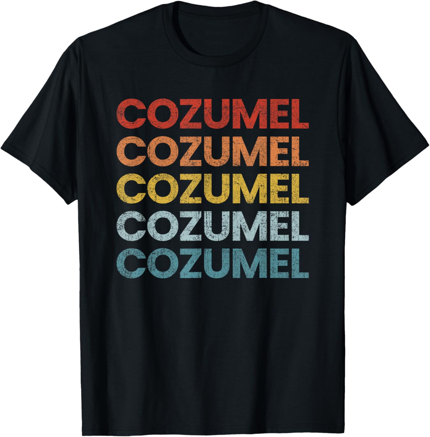 Vintage Cozumel Mexico Retro Throwback Souvenir T-Shirt - T-Shirt | Black