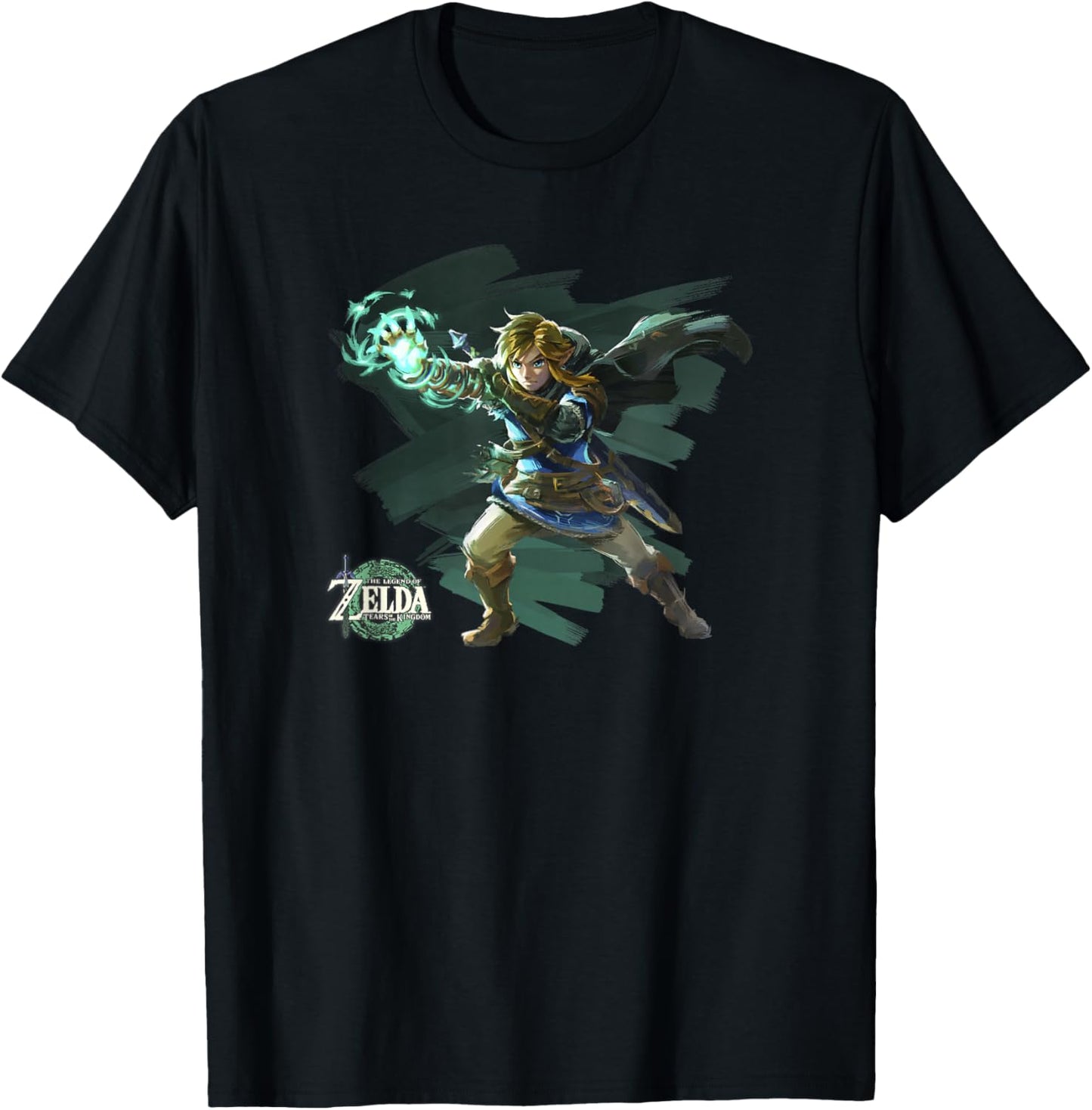 The Legend of Zelda Tears Of The Kingdom Link Brush Art T-Shirt - T-Shirt | Black