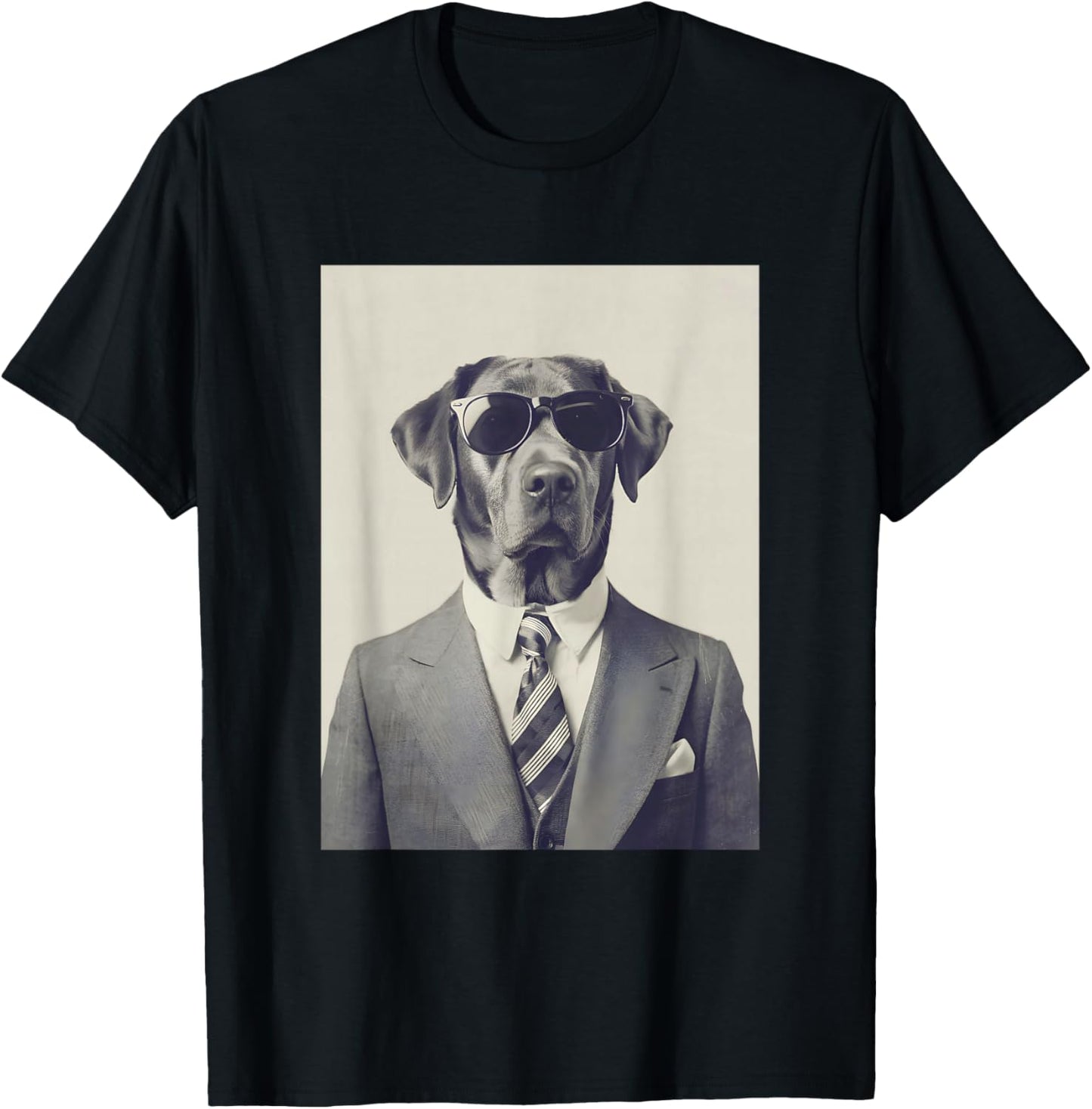 Dog in Suit Funny Dog T-Shirt - T-Shirt | Black