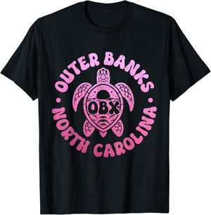 Outer Banks North Carolina Sea Turtle Beach Surf Souvenir T-Shirt - T-Shirt | Black