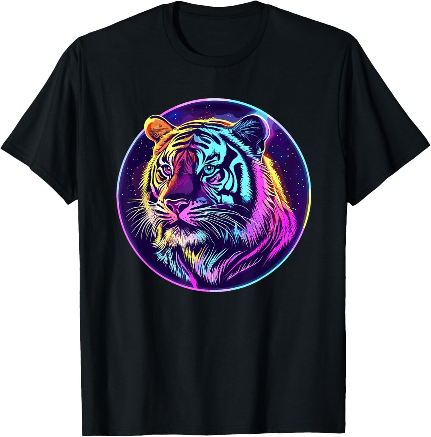 Tigre cosmique coloré T-Shirt - T-Shirt | Black