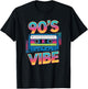 90’s Vibe Retro Cassette Tape Vintage 90s Aesthetic Art T-Shirt - T-Shirt | Black