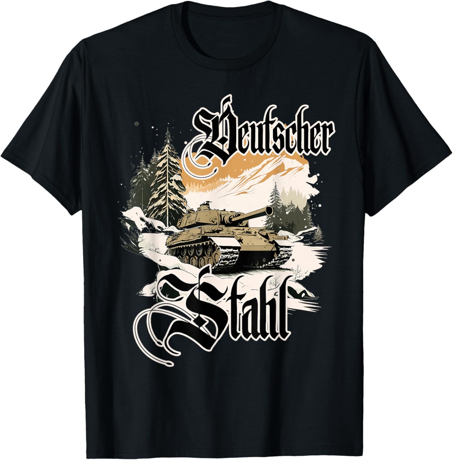 German Stahl Tiger Panzer WWII Tank Driver Soldiers T-Shirt - T-Shirt | Black