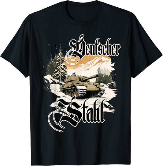 German Stahl Tiger Panzer WWII Tank Driver Soldiers T-Shirt - T-Shirt | Black