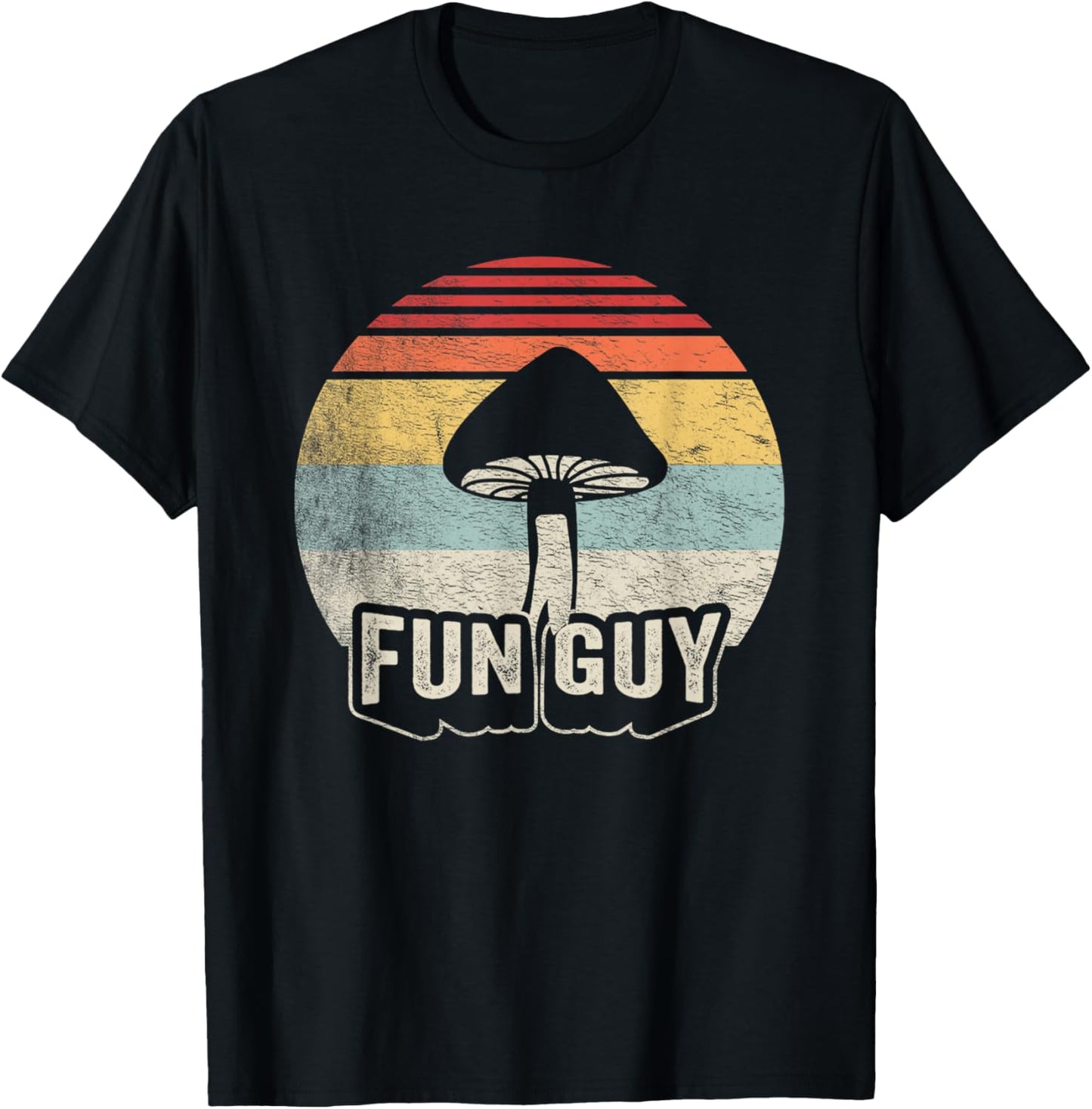 Vintage Funguy Fungi Funny Mushroom Fungi Shirt Fun Guy T-Shirt - T-Shirt | Black