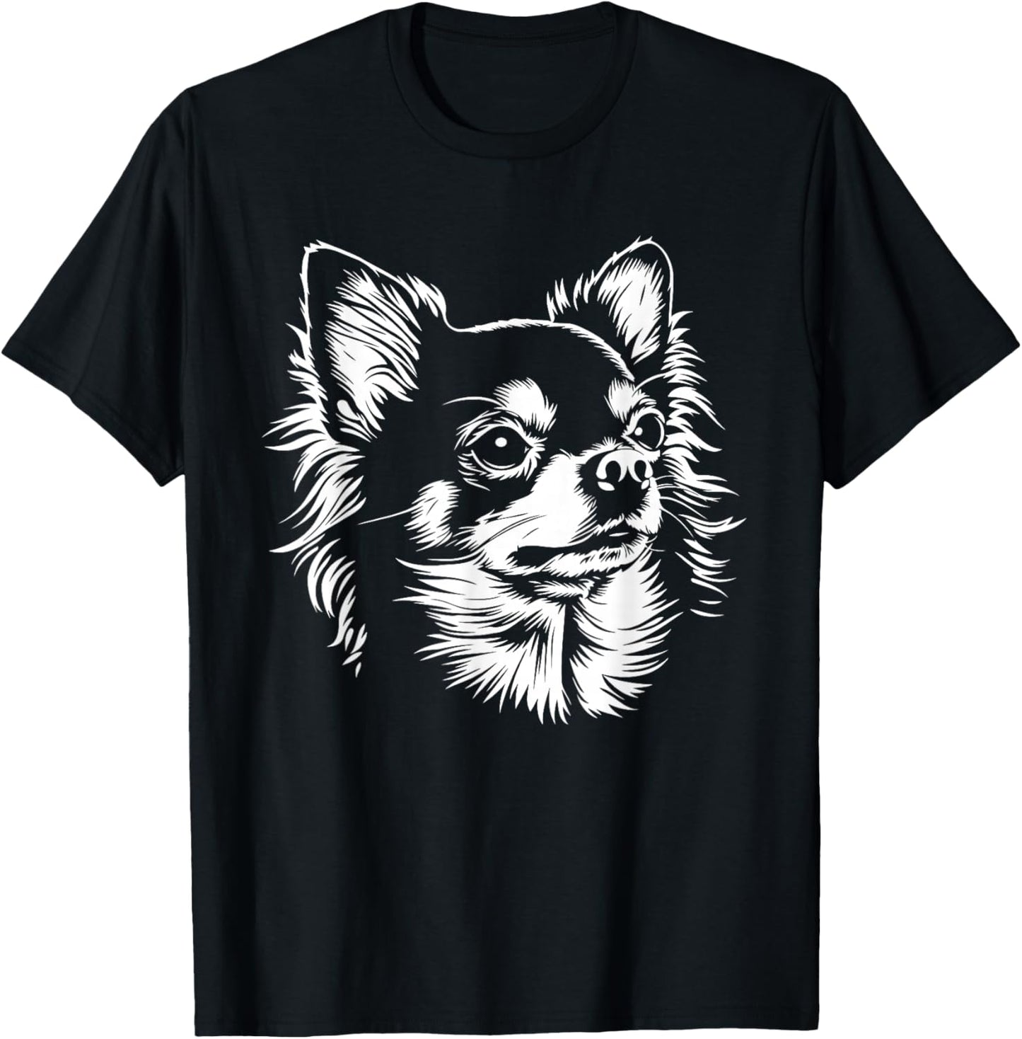 Long Haired Chihuahua Cute chihuahuadog T-Shirt - T-Shirt | Black