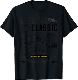 Piper Cub Airplane An American Classic T-Shirt - T-Shirt | Black