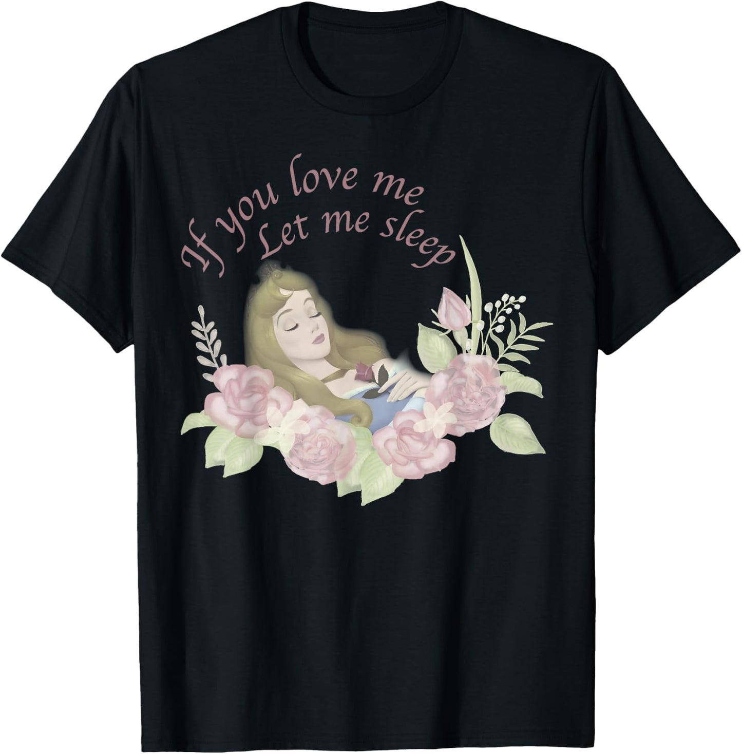 Disney Sleeping Beauty Let Me Sleep Roses Graphic T-Shirt - T-Shirt | Black