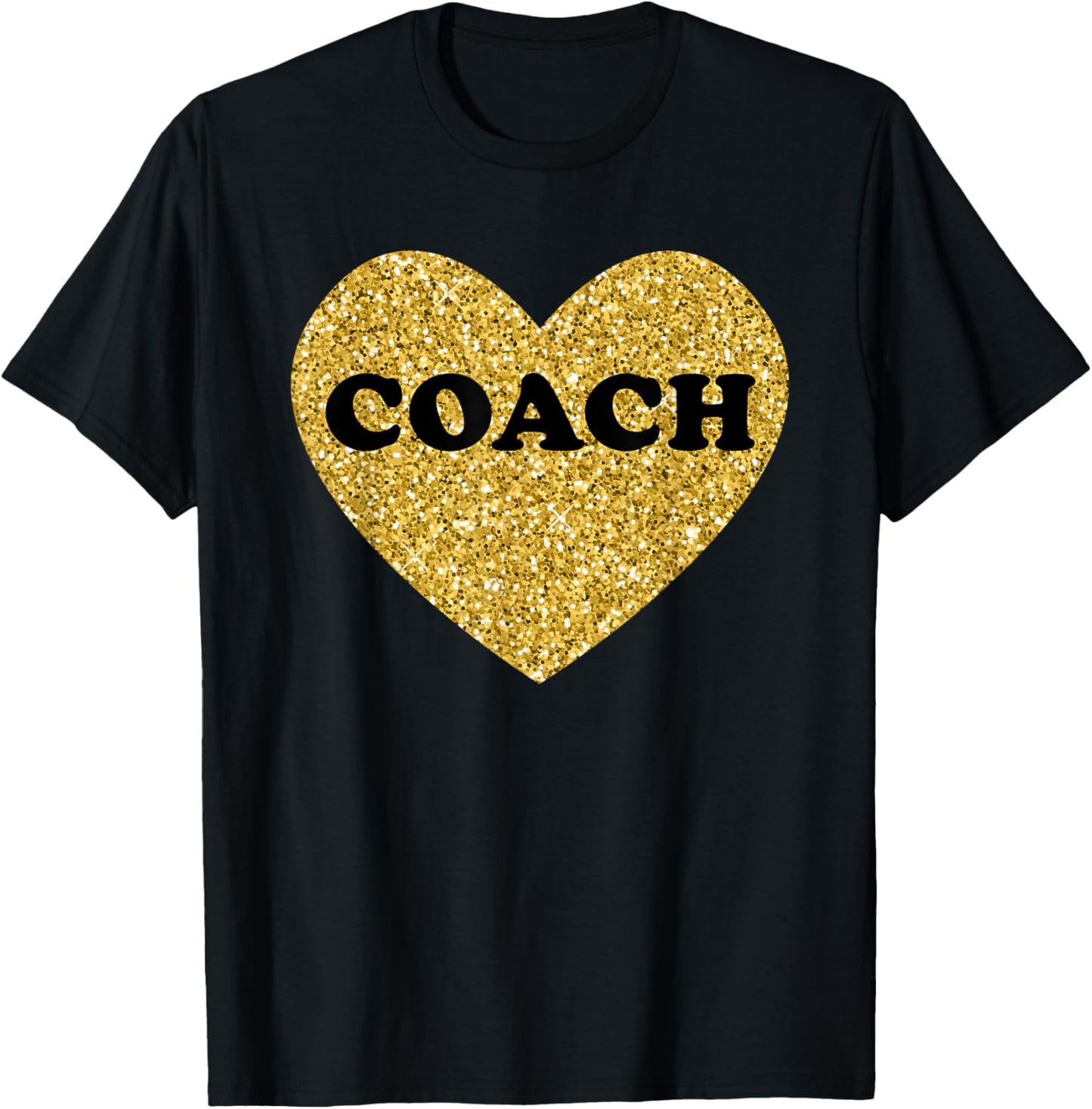 Coach and Men Heart Sports Coaches T-Shirt - T-Shirt | Black