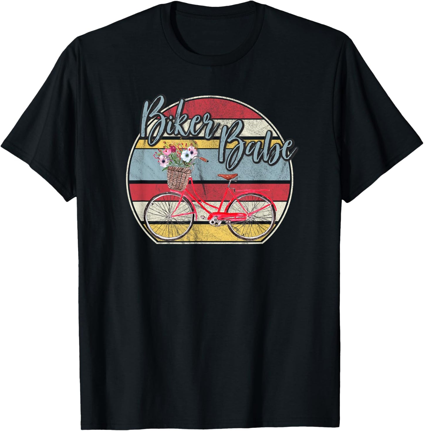 Biker Shirt Biker Babe Bicycle Cyclist Gear Gift T-Shirt - T-Shirt | Black