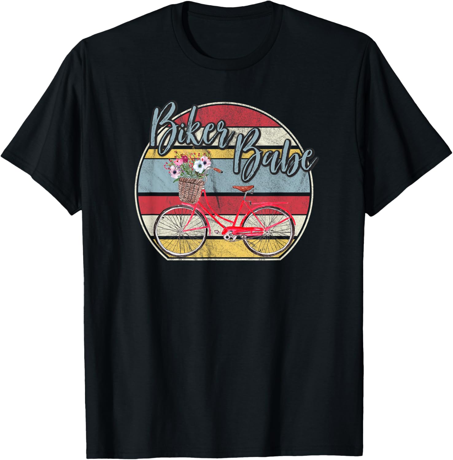 Biker Shirt Biker Babe Bicycle Cyclist Gear Gift T-Shirt - T-Shirt | Black