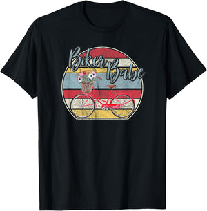 Biker Shirt Biker Babe Bicycle Cyclist Gear Gift T-Shirt - T-Shirt | Black