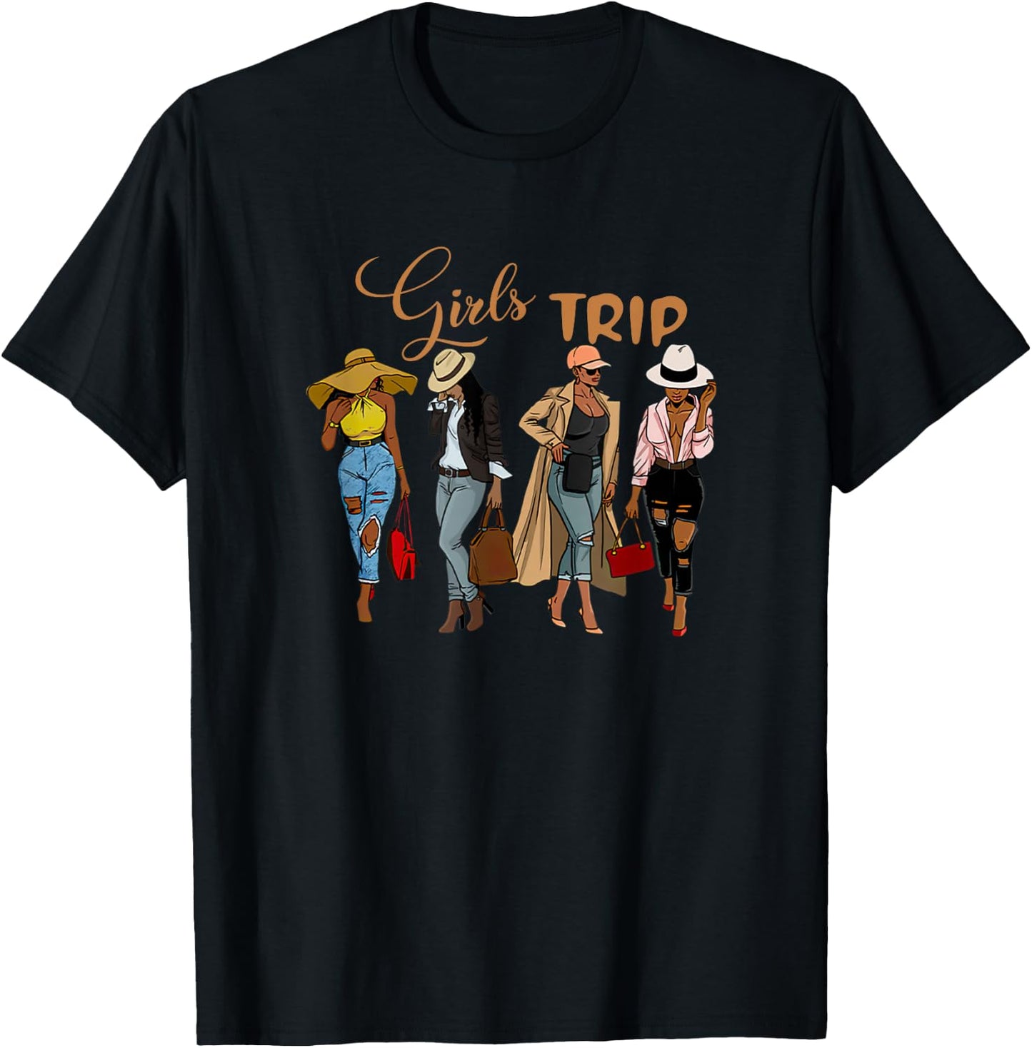 Girls Trip Black Women Queen-Melanin African American Pride T-Shirt - T-Shirt | Black