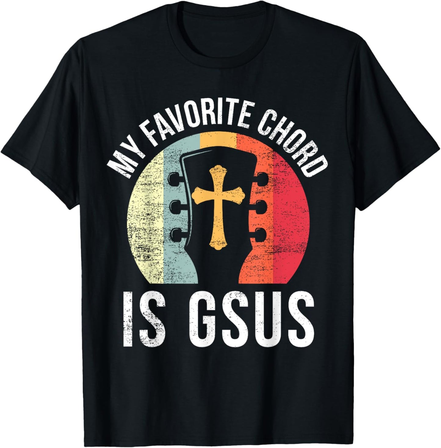 Christian Guitar Player Jesus My Favorite Chord Guitarist T-Shirt - T-Shirt | Black