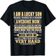 I'm A Lucky Son I'm Raised By A Freaking Awesome Mom Son T-Shirt - T-Shirt | Black
