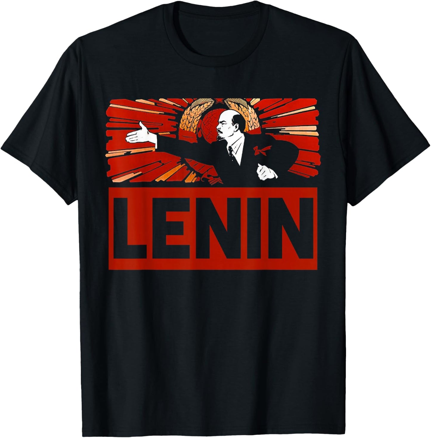 Lenin Retro Vintage Soviet Propaganda. SOVI8 T. T-Shirt - T-Shirt | Black