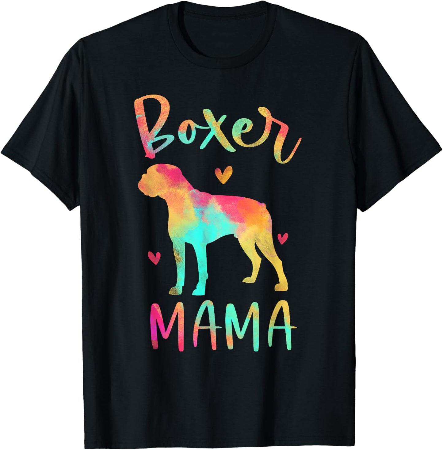 Boxer Mama Colorful Boxer Gifts Dog Mom T-Shirt - T-Shirt | Black