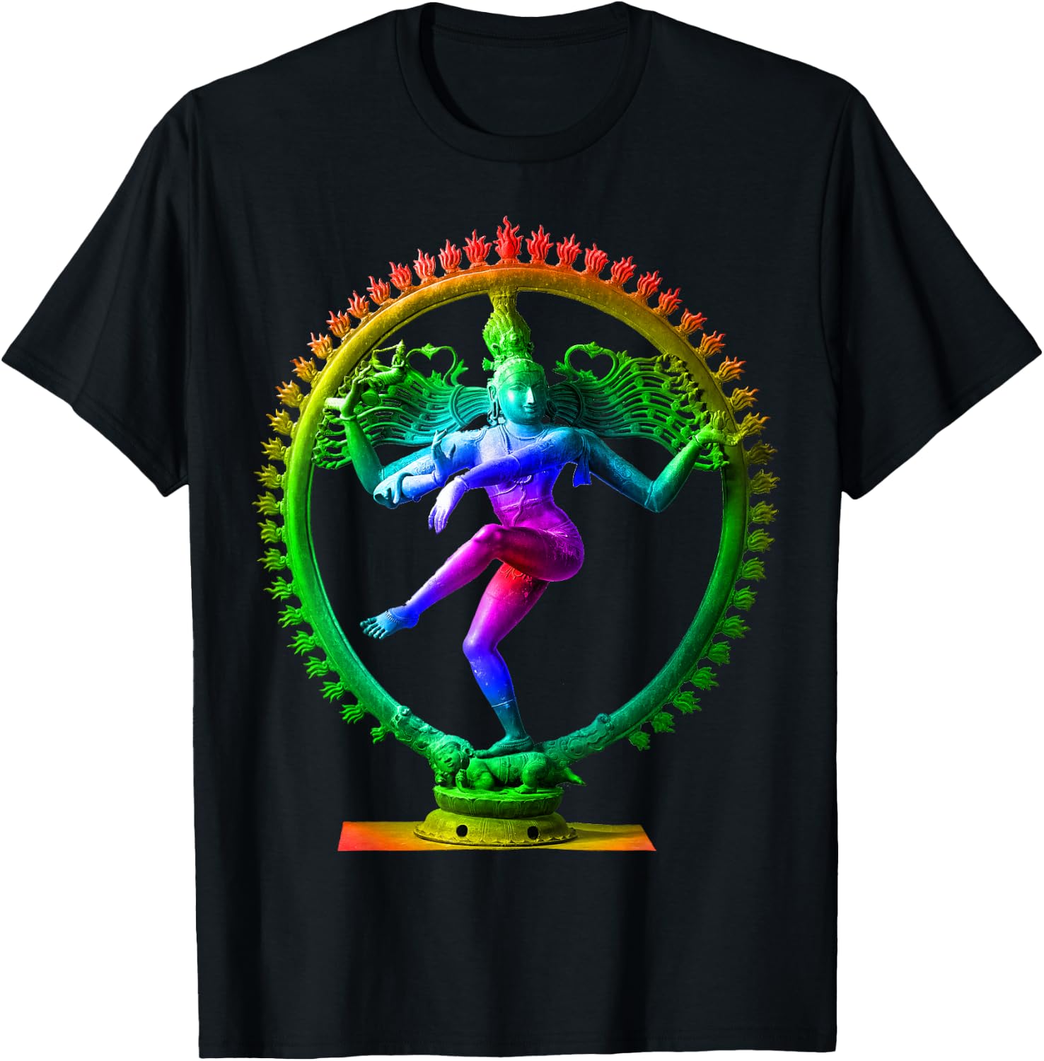 Lord Shiva Nataraja Statue dancing Divine Tandava Hindu gift T-Shirt - T-Shirt | Black