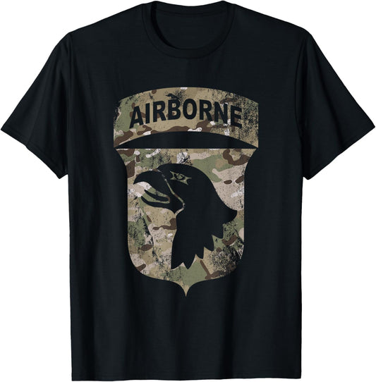 Camo 101st Airborne Division - OCP Retro Multicam Camouflage T-Shirt - T-Shirt | Black