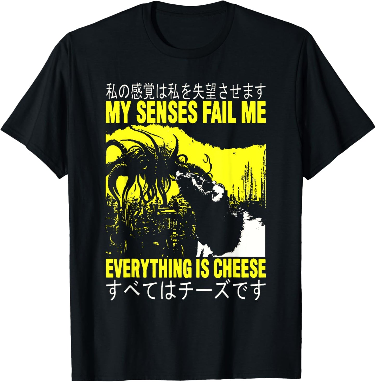 My Senses Fail Me Rat Everything is Cheese Rat T-Shirt - T-Shirt | Black