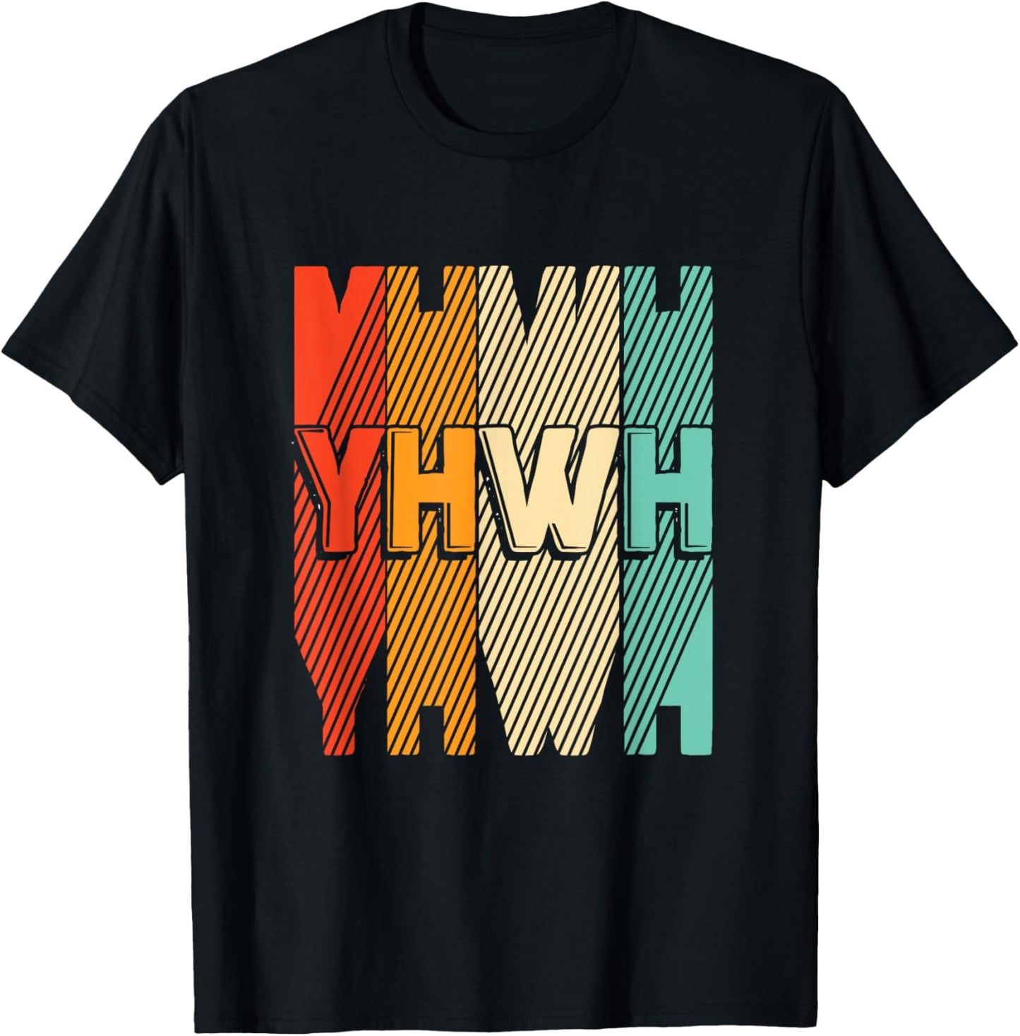 Retro Vintage Paleo Hebrew God Of Israel Yahweh Yhwh T-Shirt - T-Shirt | Black