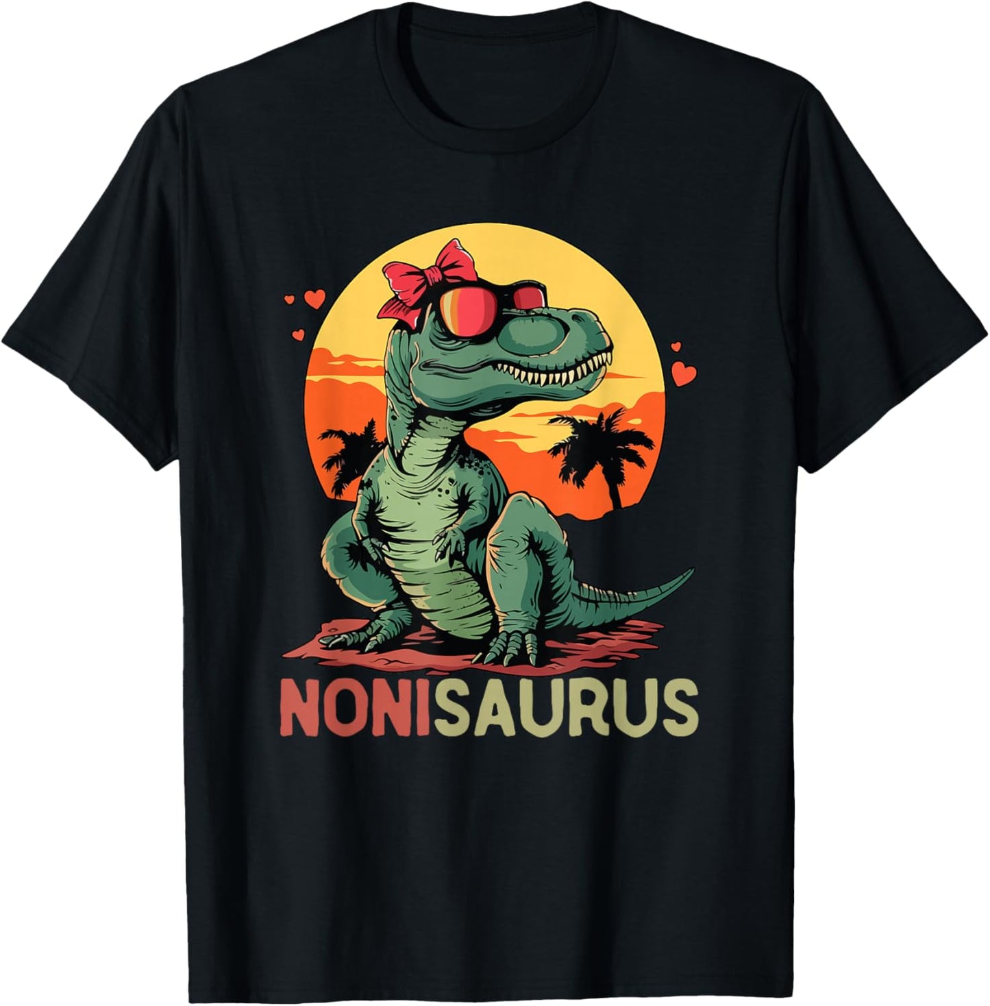 NoniSaurus Dino Dinosaur Noni-Saurus T-Rex Mother's Day Trex T-Shirt - T-Shirt | Black
