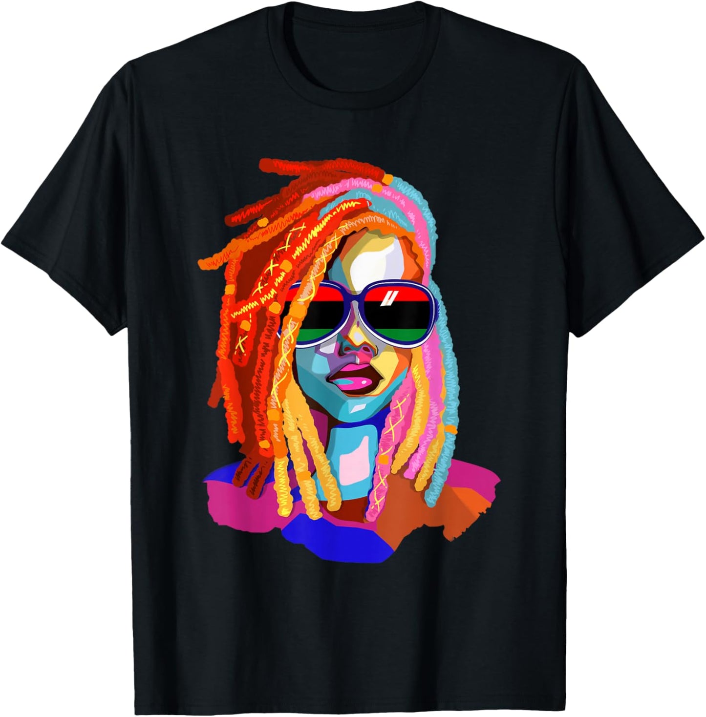 Afro Woman Black Queen Art Black History Juneteenth T-Shirt - T-Shirt | Black