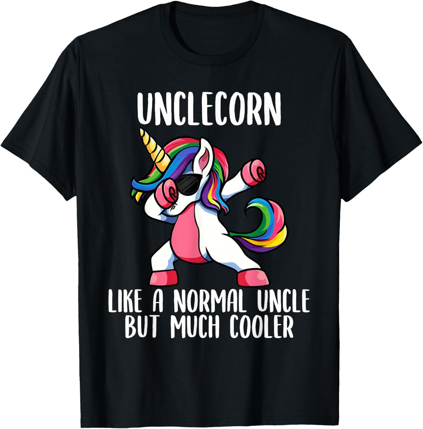 Magical Unicorn Family Matching Outfit Co. UncleCorn Cute , Unicorn Uncle Niece Fun Match Up Adult , Black, Small T-Shirt - T-Shirt | Black