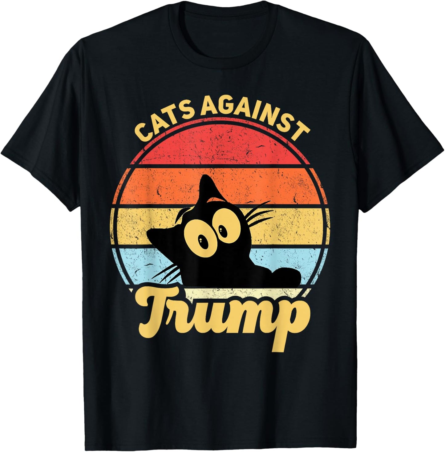 Cats Against Trump Funny Anti Trump 2020 Election Funny Cat T-Shirt - T-Shirt | Black