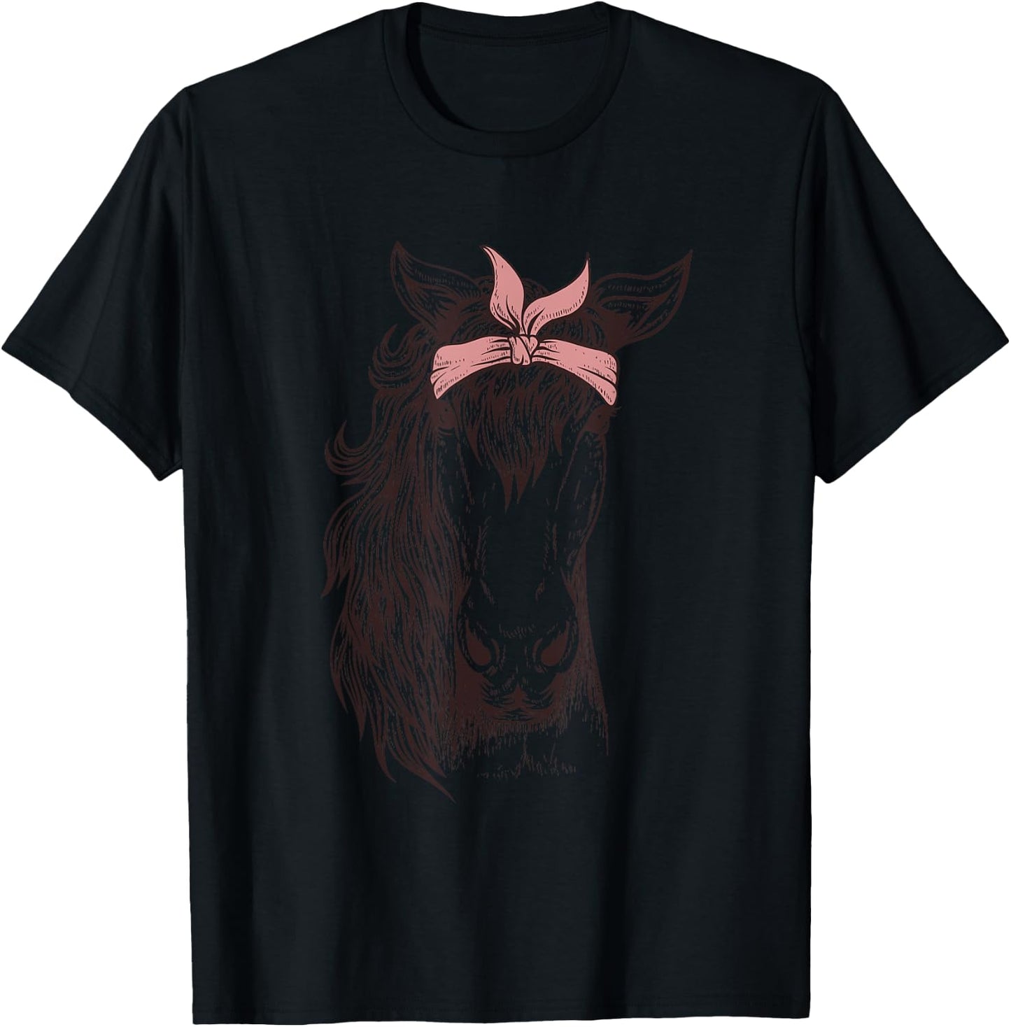 Horse Bandana T Shirt for Horseback Riding Horse Lover Gifts T-Shirt - T-Shirt | Black