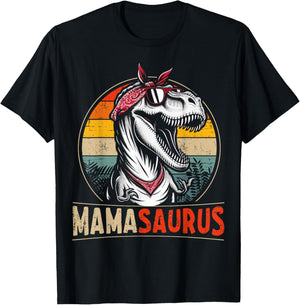 Mamasaurus dinosaur mom for mothers day christmas birthday T-Shirt - T-Shirt | Black