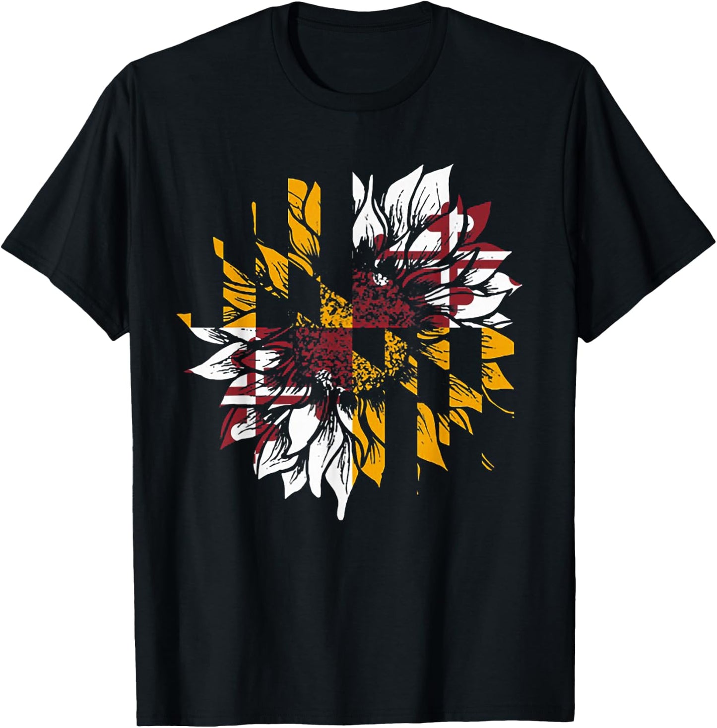 Sunflower Maryland flag T-Shirt - T-Shirt | Black